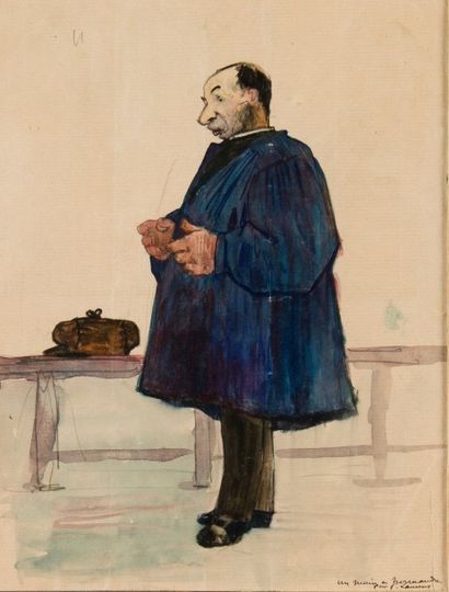 P.LAURENS
Un maire en Normandie.
Aquarelle,...