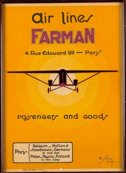 Affiche FARMAN air lines: desserte aérienne...