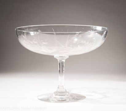 Paire de coupes sur pied en cristal.
H 15...