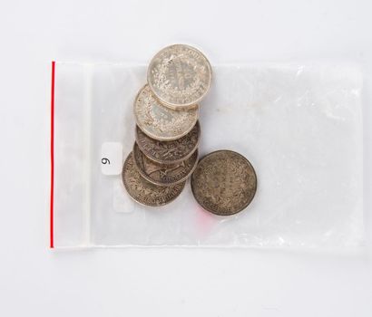 6 Pièces argent 10 FF.
Poids: 149,9 g