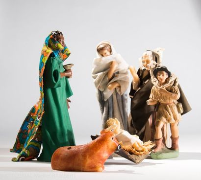 Crèche - Santons en cire XIXème siècle