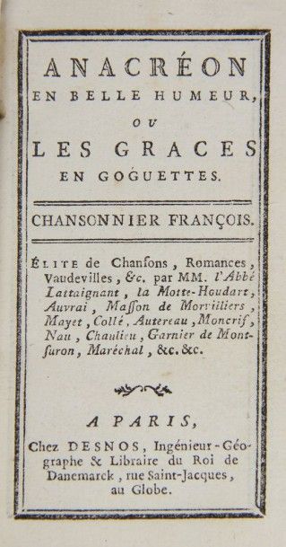 ANACREON EN BELLE HUMEUR ou les Grâces en...