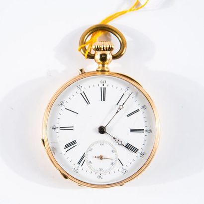 Montre de gousset en or jaune guilloché (Acc...