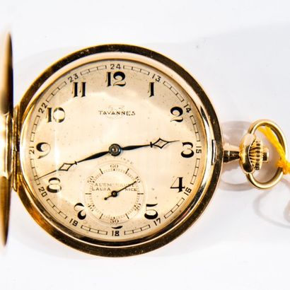 Montre de gousset en or jaune, à double boîtier....