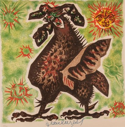 Jean LURÇAT (1892-1966)
Le coq.
Lithographie,...