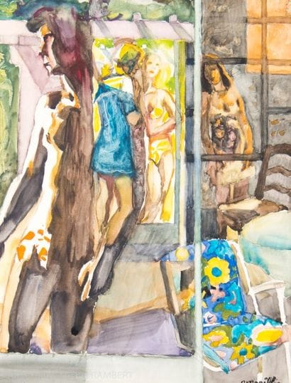Georges MANILLIER (1906-1981)
Femmes.
Aquarelle,...