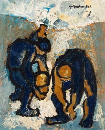 Jef FRIBOULET (1919-2003)
Pêcheurs.
Huile...