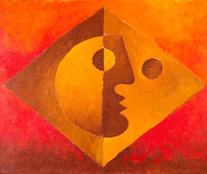 Léon GISCHIA (1903-1991)
Visage double face.
Huile...