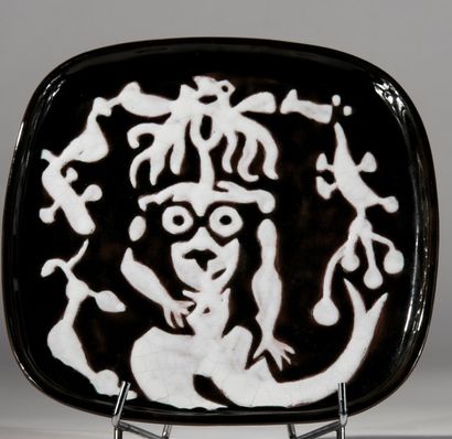 Jean LURÇAT (1892-1966)
Plat émaillé carré...