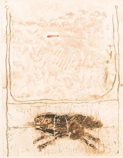 James Coignard (1925-2008)
La Bête.
Carborundum.
Signée...