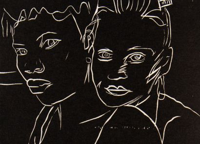 Luciano CASTELLI (1951)
Les deux visages.
Gravure...