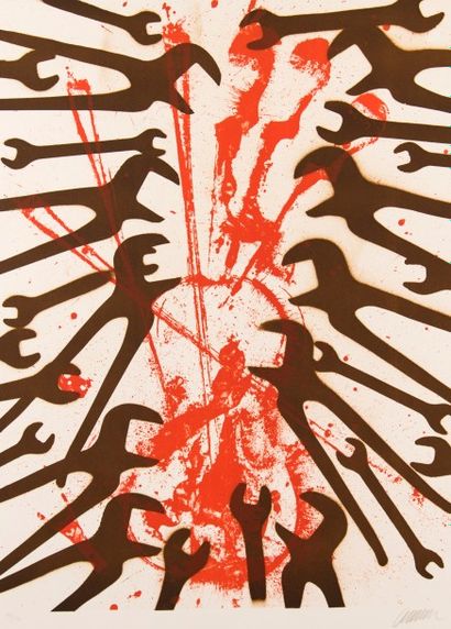 Fernandez ARMAND (1928 - 2005)
Clés et violons.
Lithographie...