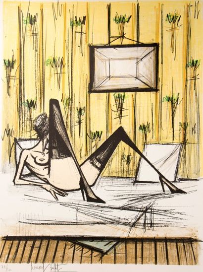 Bernard BUFFET (1928-1999)
Jeux de dames.
Lithographie...