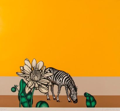 Dieter ASMUS (1939)
Fleur et zèbre. 1971.
Sérigraphie...