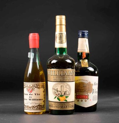 Lot alcool : 1 armagnac VSOP, 1 cognac Martel,...