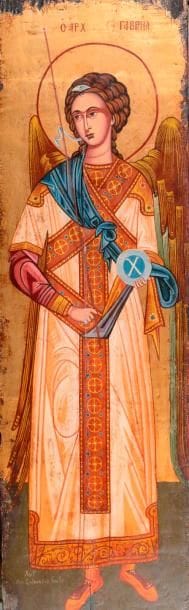 Icône grecque: Saint Michel Archange. XIXe...