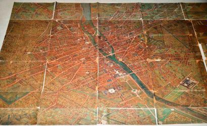 TURGOT.
Plan de Paris gravure aquarellée...