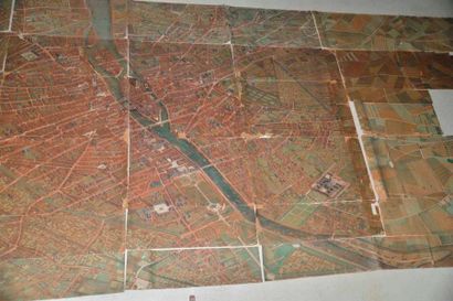 TURGOT.
Plan de Paris gravure aquarellée...
