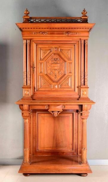 Meuble 2 corps de style Henri II en bois...