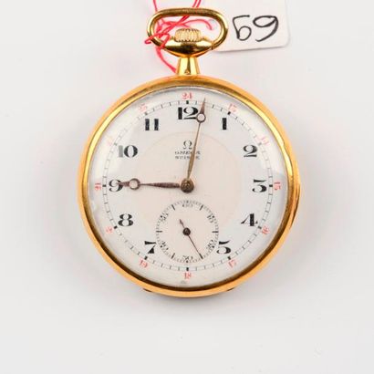 Montre de gousset OMEGA or jaune 57,8 g ...