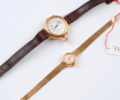 Montre bracelet en or jaune. 20 g Brut. On...