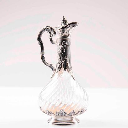 Aiguière argent et cristal