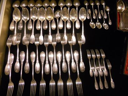 24 couverts de table en argent minerve 1er...