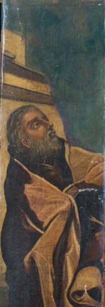 Apôtre.
Huile sur toile marouflée sur panneau....