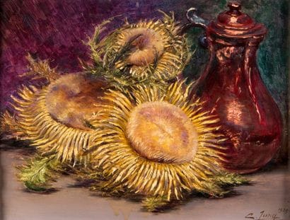 Charles Jung (1865-1936) 
Bouquet de chardons...