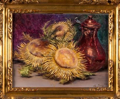 Charles Jung (1865-1936) 
Bouquet de chardons...