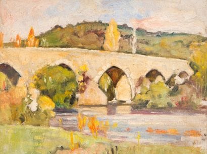 Jean GALLAND (1880-?)
Paysage au pont.
Huile...
