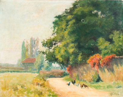 Georges MOULLADE (1893-1968)
Poules sur un...
