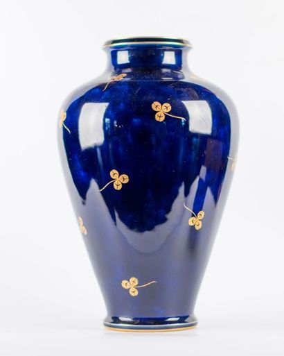 SÈVRES
Vase en porcelaine fond bleu à décor...