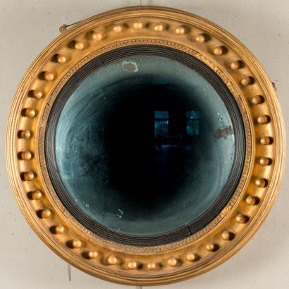 * Miroir sorcière, encadrement en bois et...