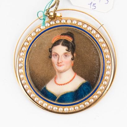 Miniature XIXe sur ivoire, signée Adolphe...