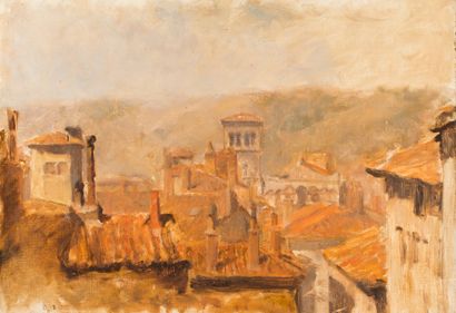 Hippolyte LETY (1878-1959)
Les toits.
Huile...