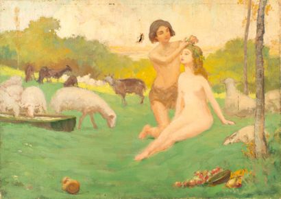 Hippolyte LETY (1878-1959)
Daphnis et Chloé.
Huile...