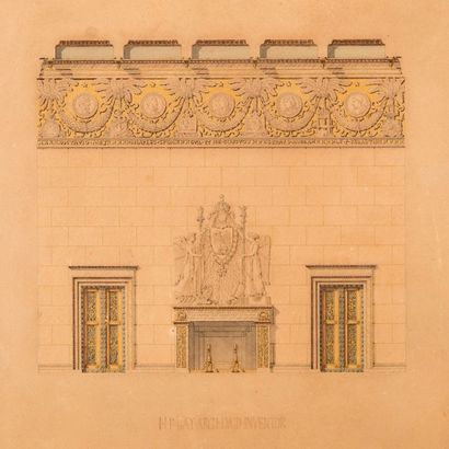 H.P GAY (XIXe)
Dessin d'architecture.
Aquarelle...