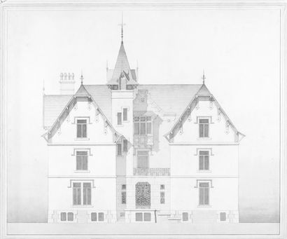 Dessin d architecture.
Encre et lavis sur...