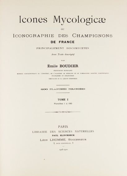 BOUDIER (Emile). Icones Mycologicae ou Iconographie...