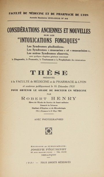 HENRY (Robert). Considérations anciennes...