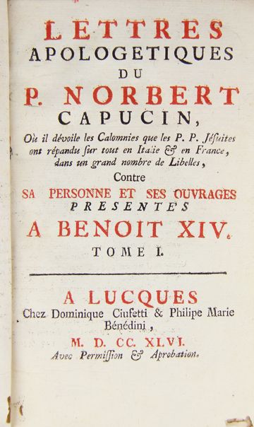 [PARISOT (P.C)]. Lettres Apologétiques du...