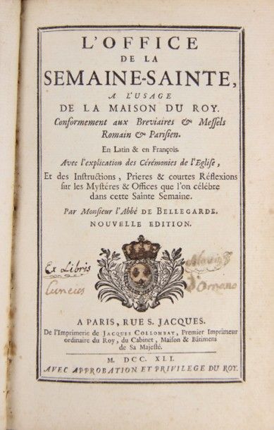 [SEMAINE SAINTE]. Office de la semaine sainte,...