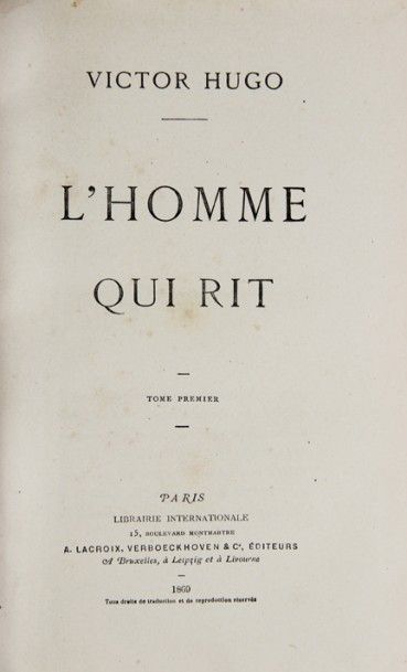 HUGO (Victor). L’homme qui rit. Paris et...
