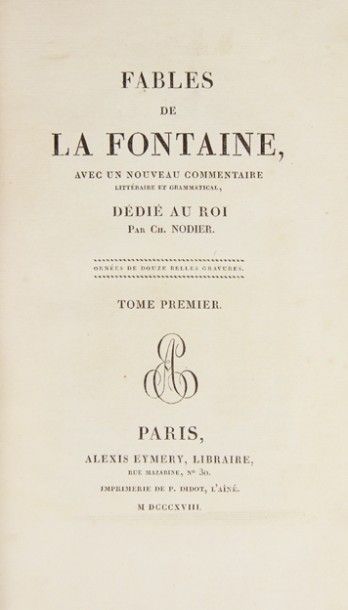 LA FONTAINE. Fables, avec un nouveau commentaire...