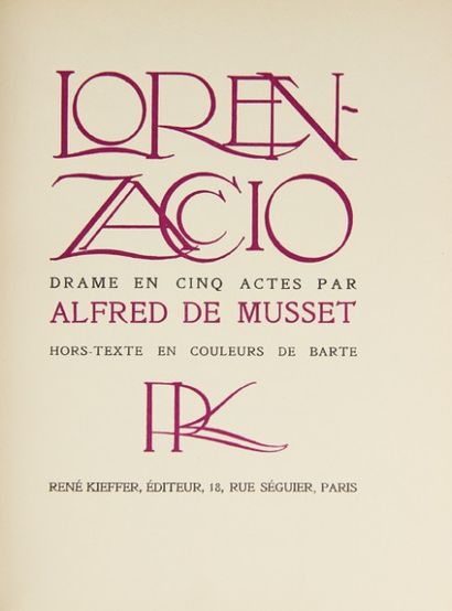 MUSSET (Alfred de). Lorenzaccio. Drames en...