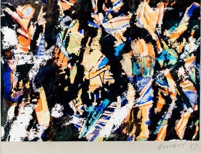 Daniel BOHBOT (1960). Composition. Aquarelle...