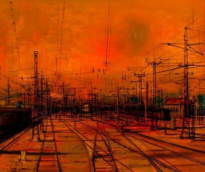 Jean CARZOU (1907-2000). Gare de triage....