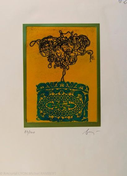 Enrico BAJ (1924-2003). Dama. Aquatinte et...