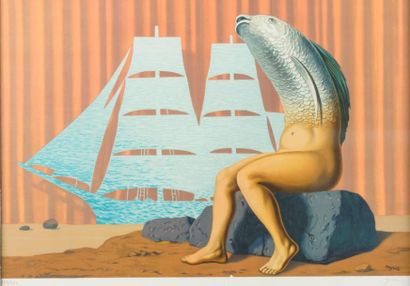 René MAGRITTE (1898-1967). Un séduisant navire...